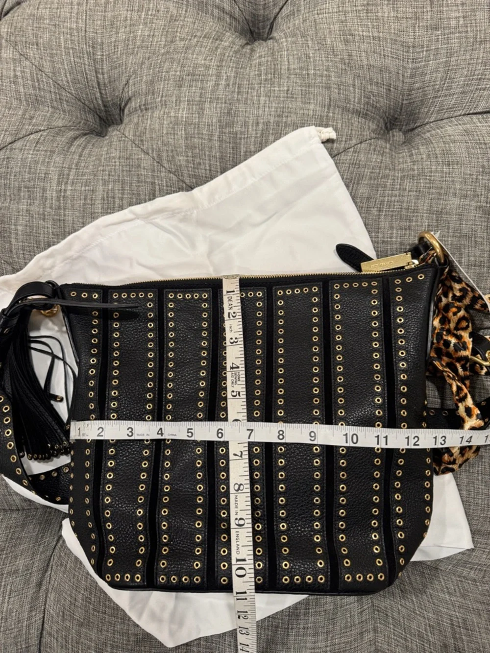 Michael Kors Brooklyn Black Grommet Leather Feedbag Crossbody NWT - Picture 17 of 17